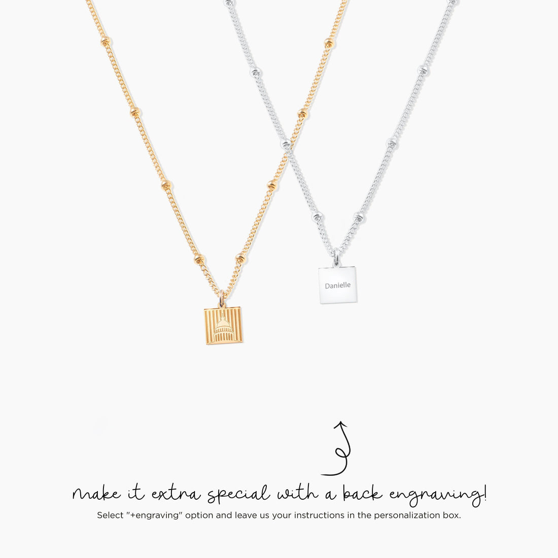 Washington State Capitol Pendant Beady Necklace