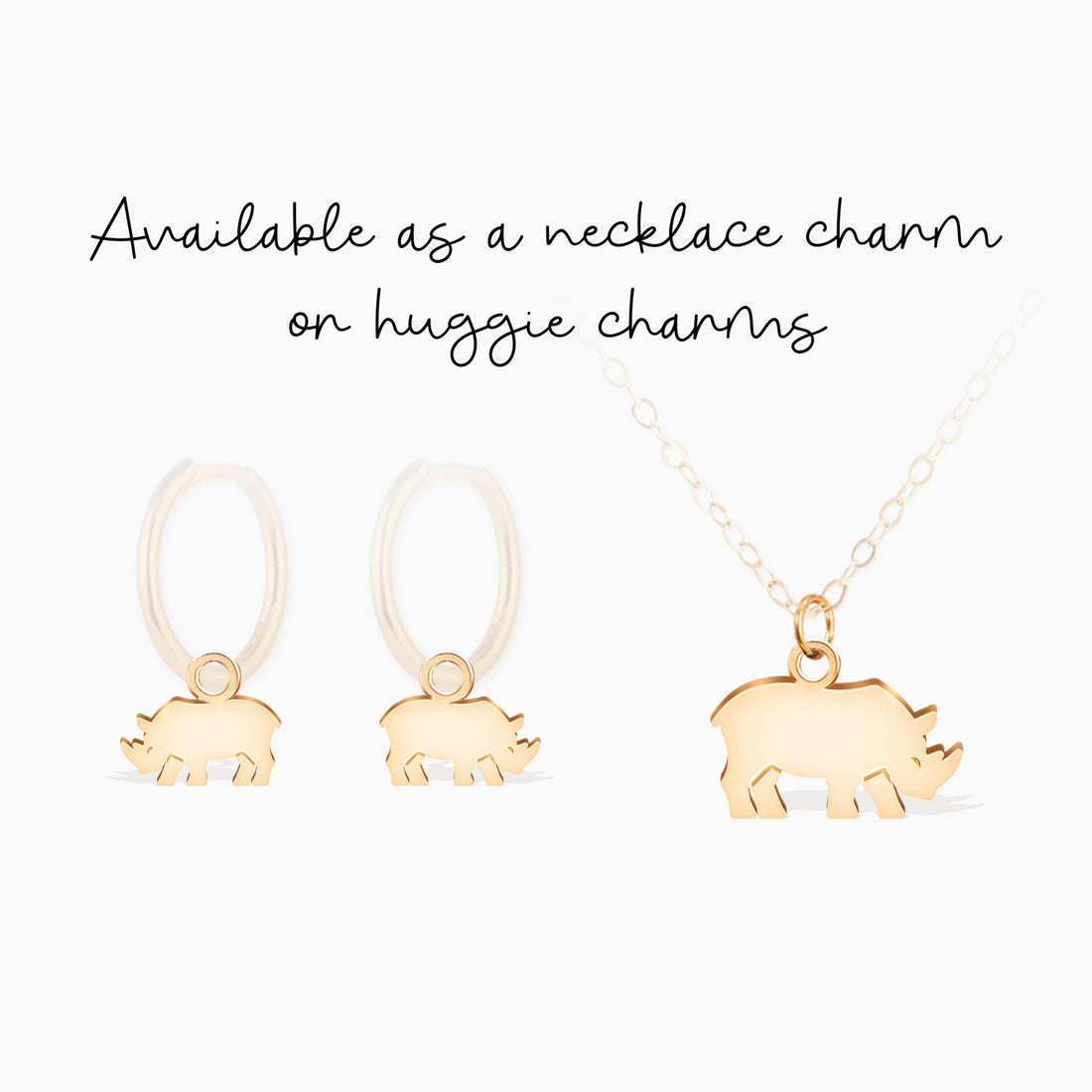 Leaping Rhino Pendant Necklace