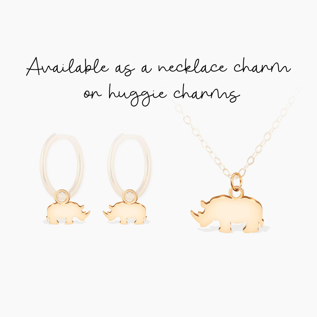 Leaping Rhino Pendant Necklace