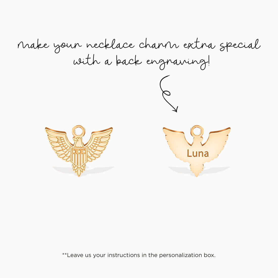 Soaring USA Eagle Charm Pendant