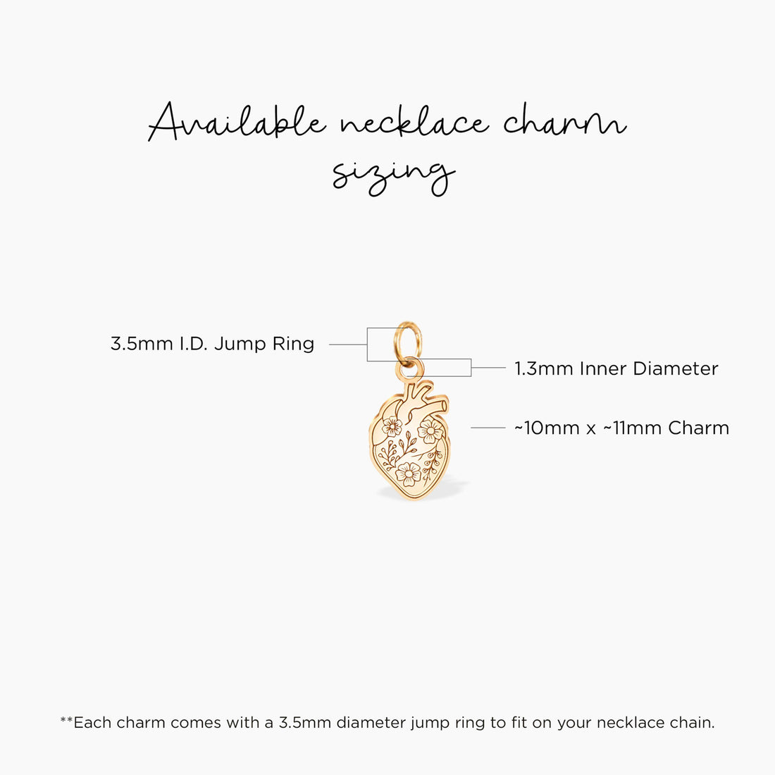 Anatomical Heart Flower Charm