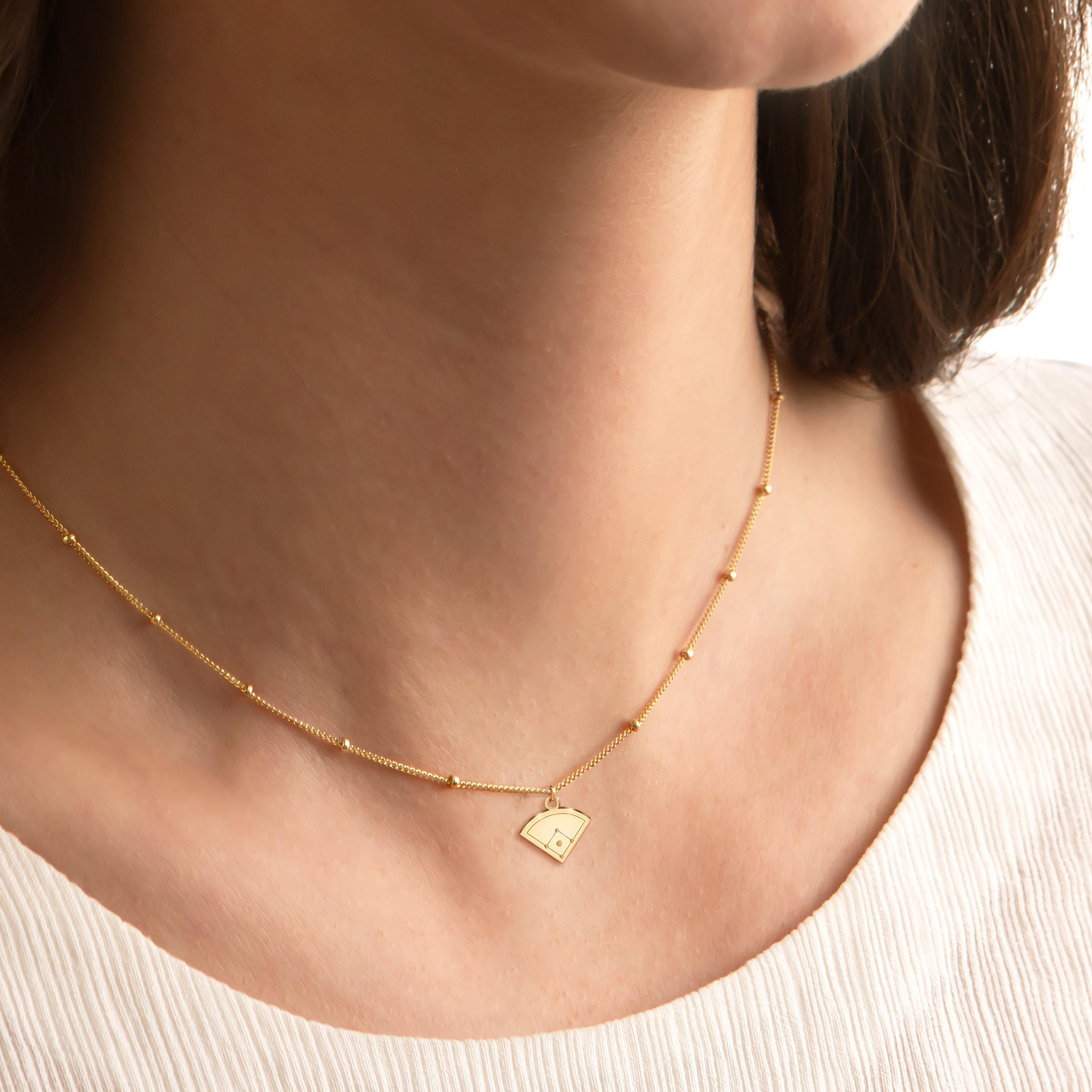Baseball Field Charm Beady Necklace