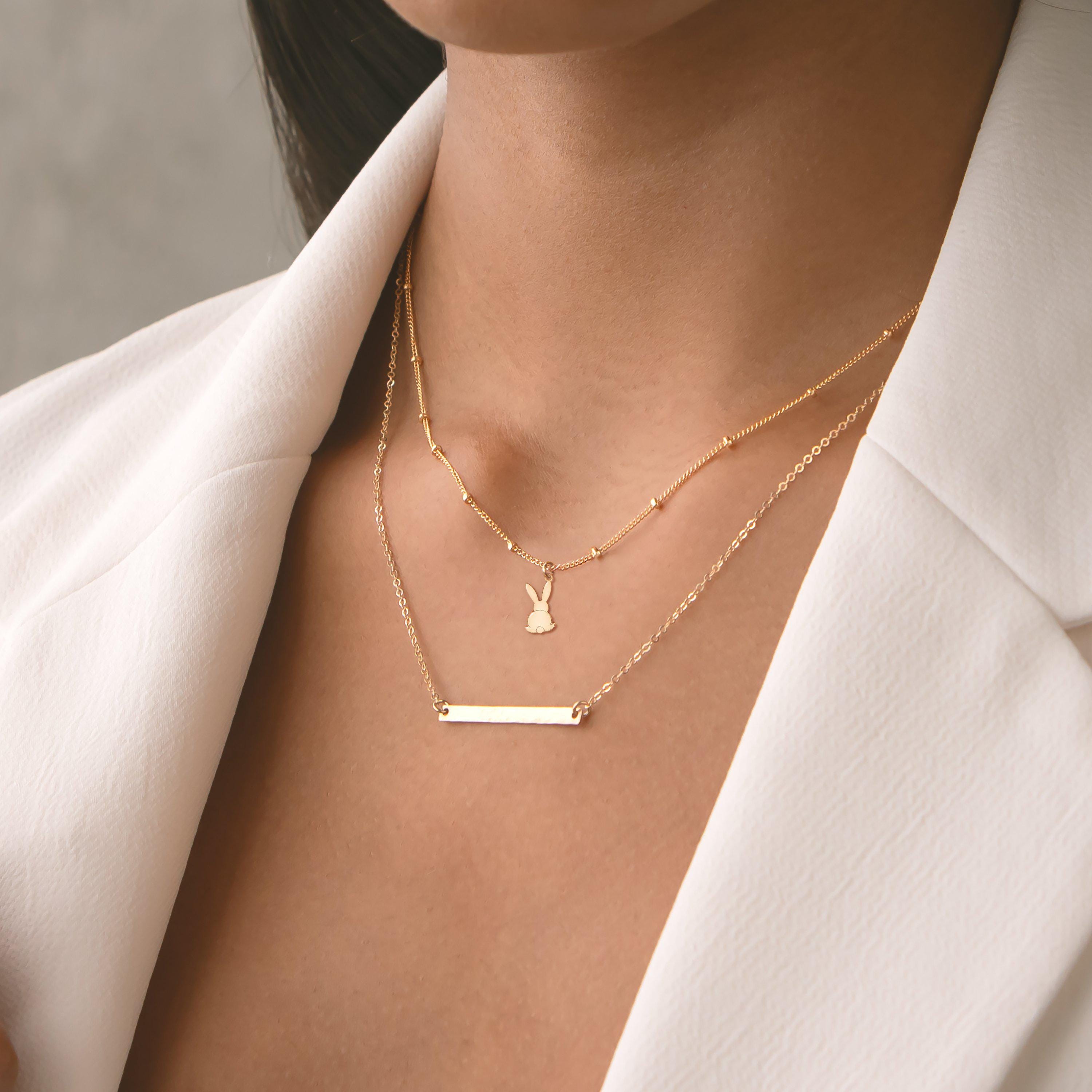Back View Bunny Necklace