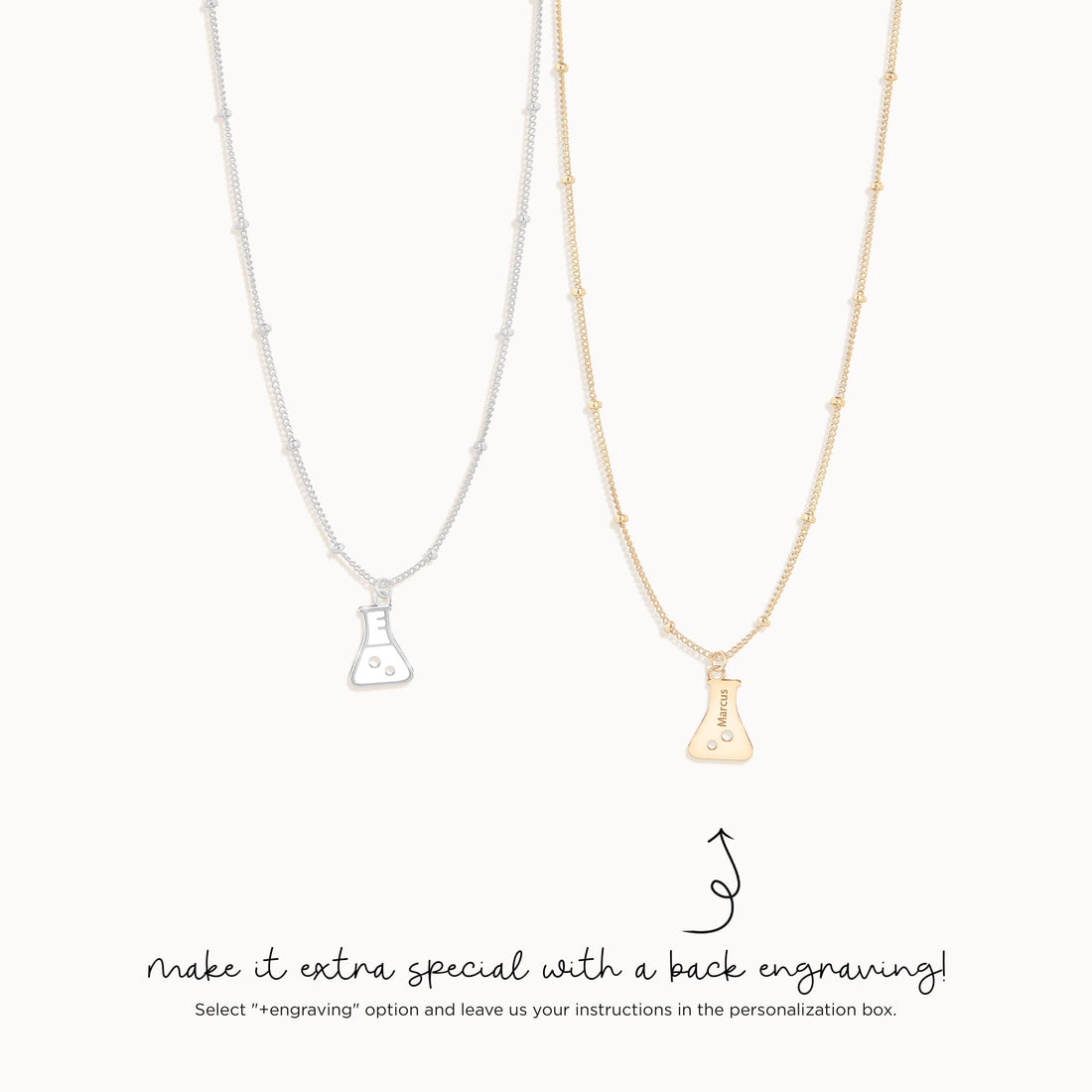 Lab Science Flask Beaker Necklace