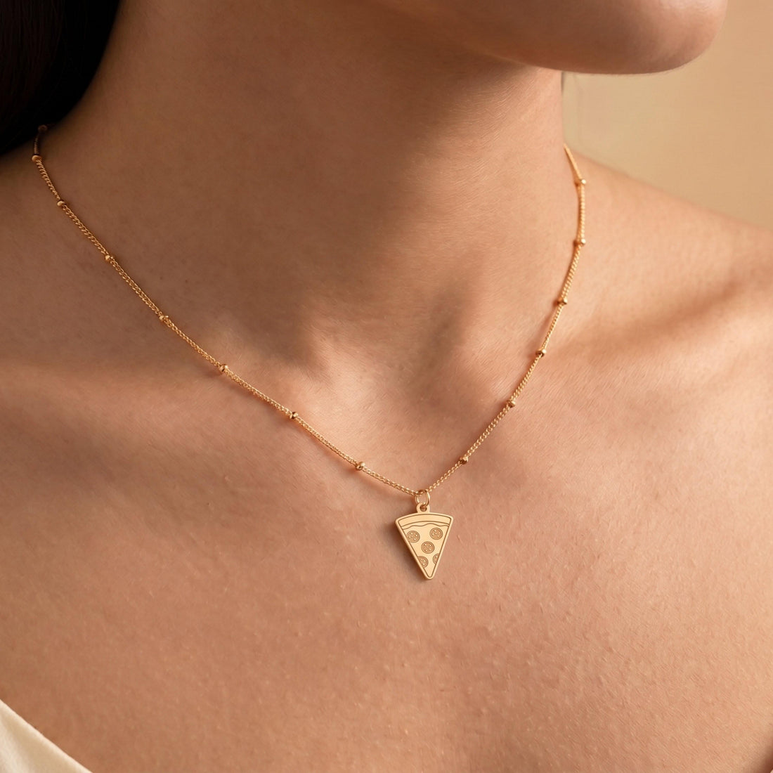 Pizza Slice Beady Necklace