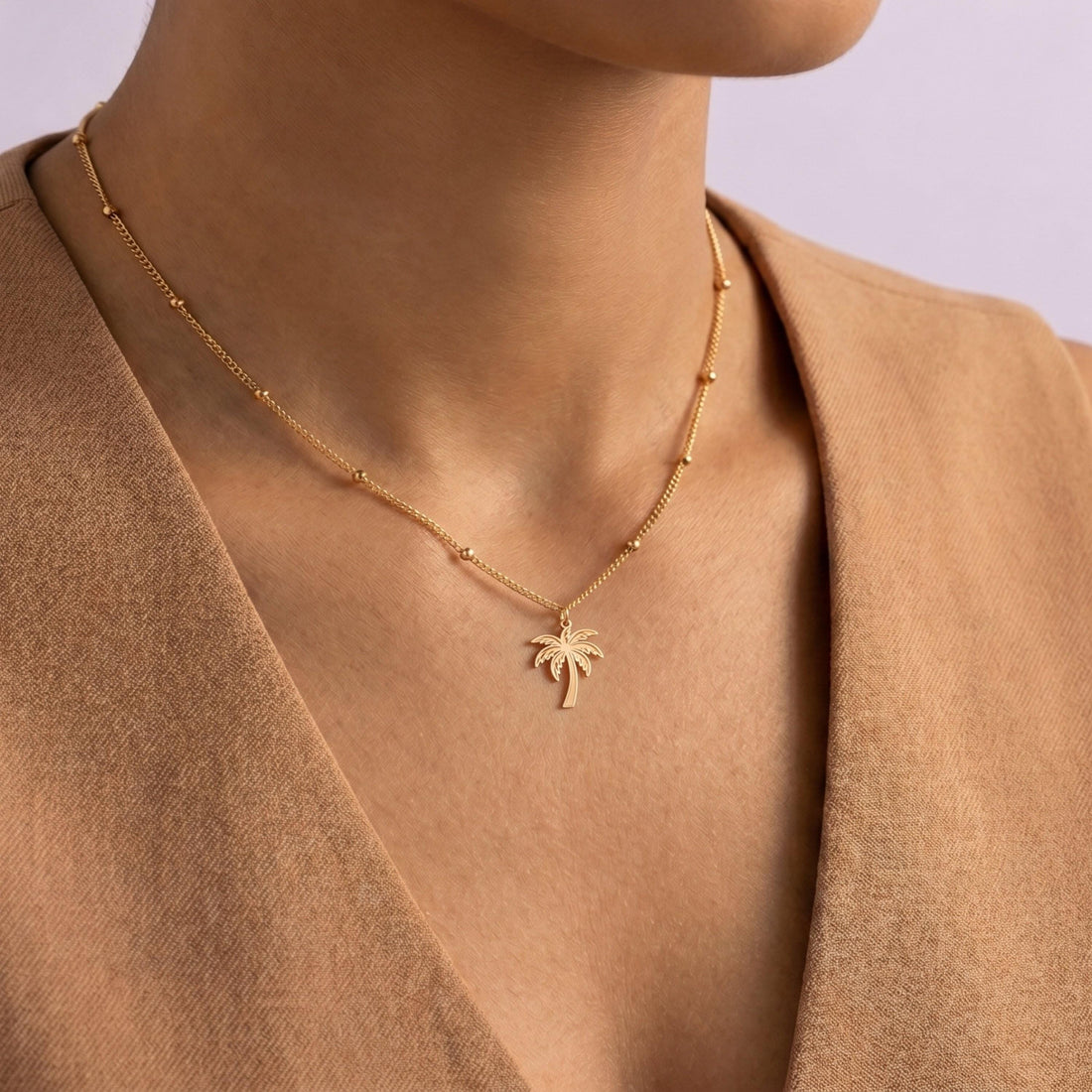 Palm Tree Beady Necklace