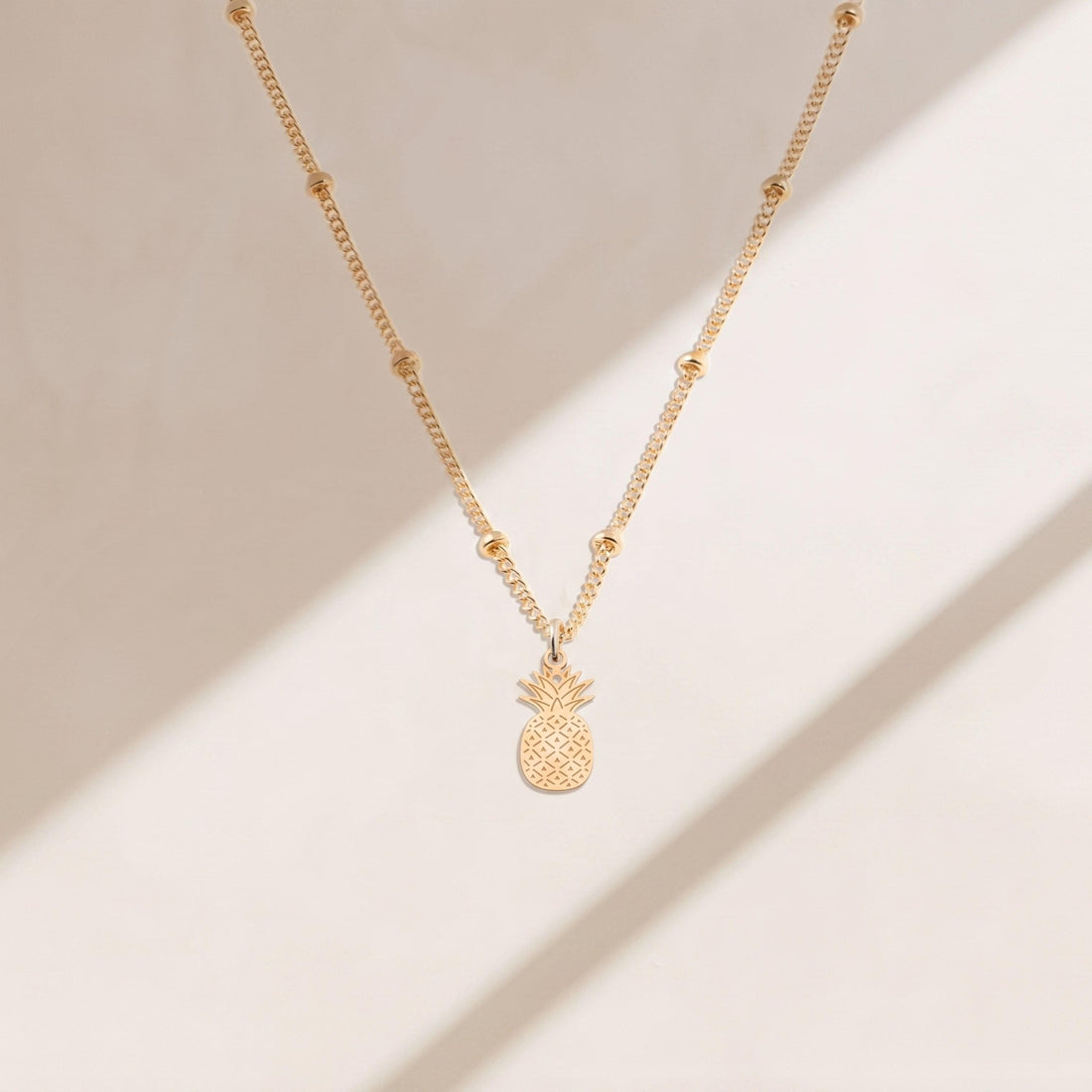 Pineapple Pendant Beady Necklace