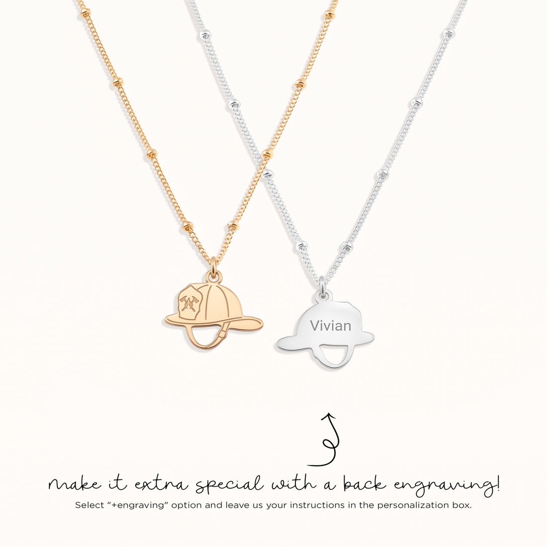 Firefighter Helmet Charm Necklace