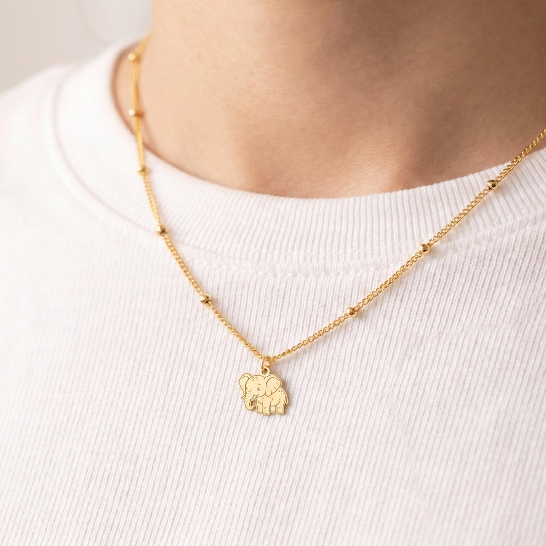 Cute Elephant Charm Necklace