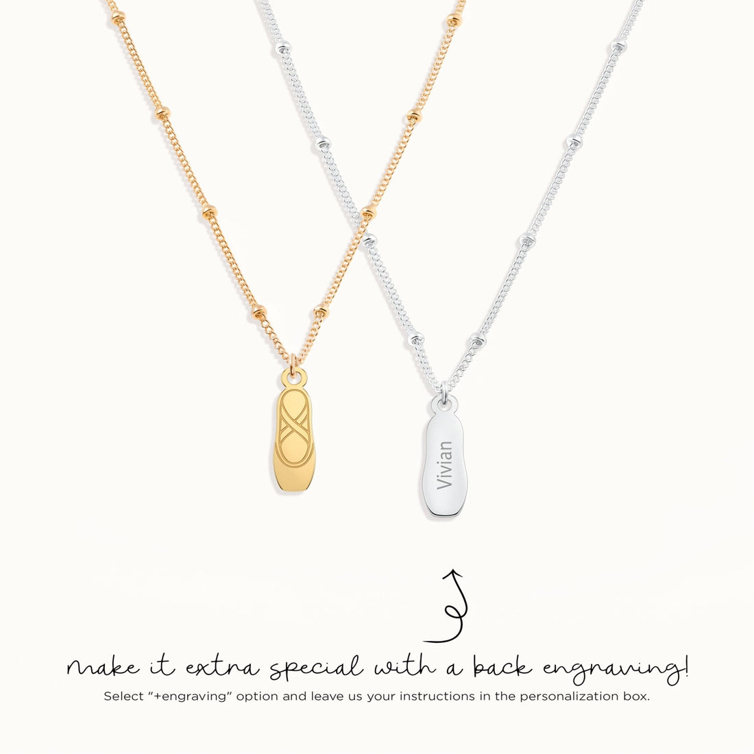 Ballet Slipper Charm Necklace