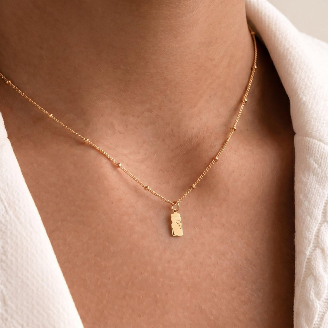 Bottle Silhouette Charm Necklace