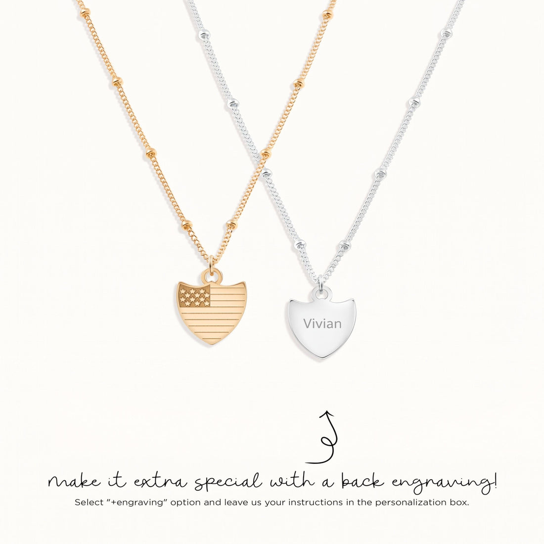 Patriot Shield Beady Necklace