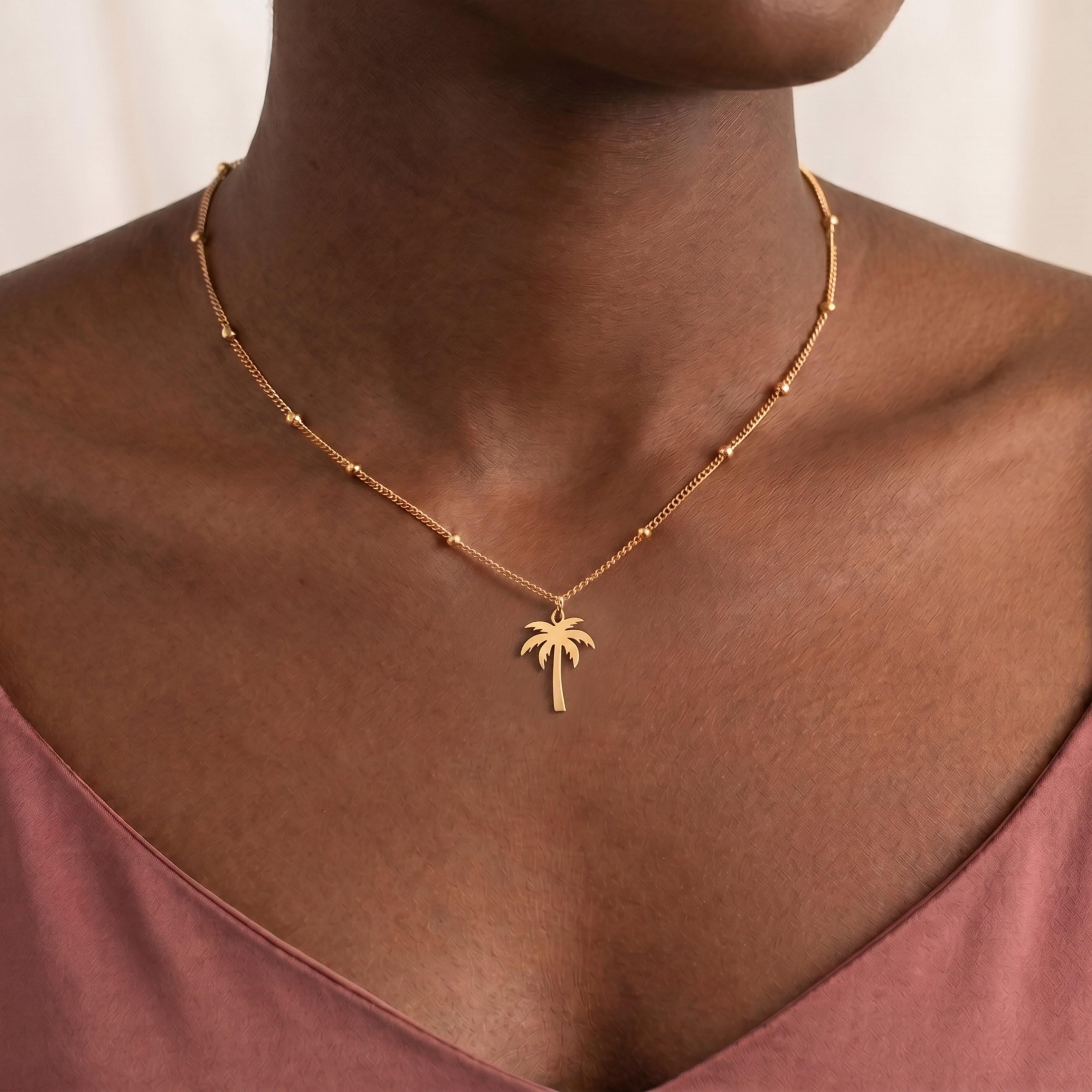 Palm Tree Beady Necklace