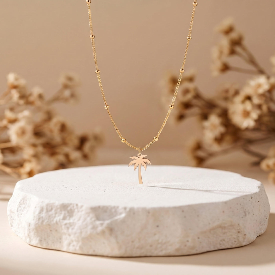 Palm Tree Beady Necklace
