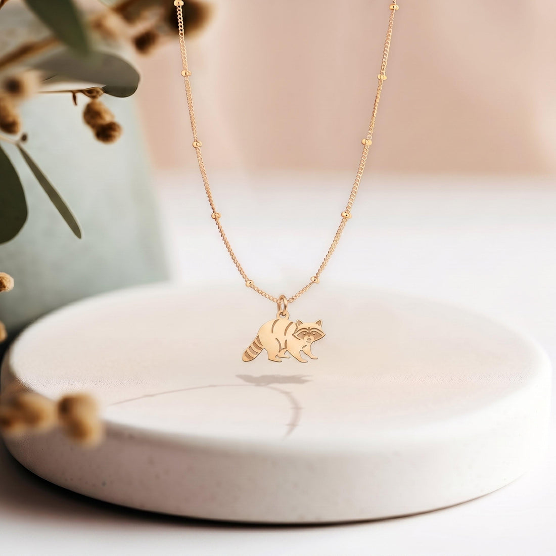 Sneaky Raccoon Beady Necklace