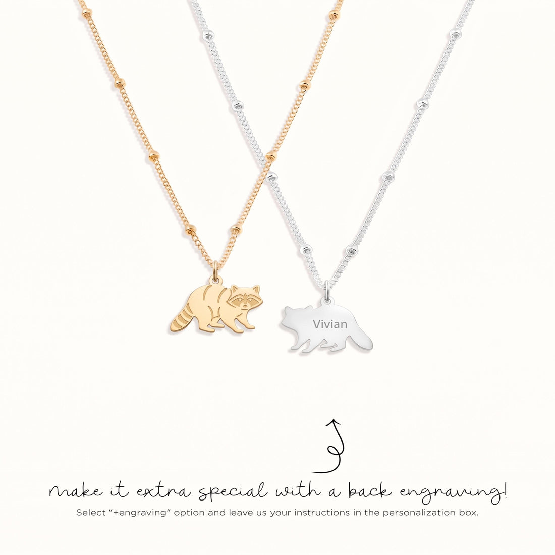 Sneaky Raccoon Beady Necklace