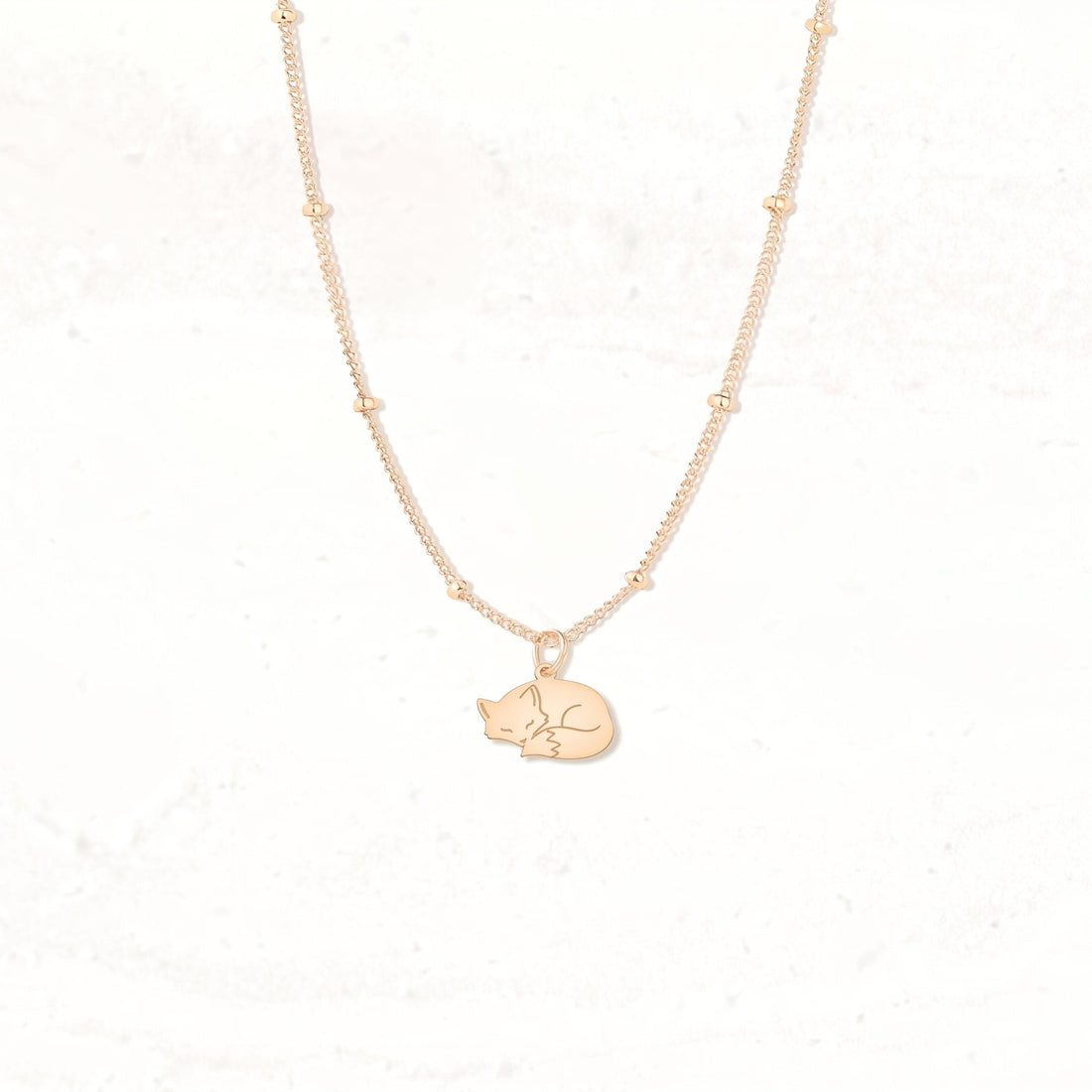 Sleeping Fox Beady Necklace