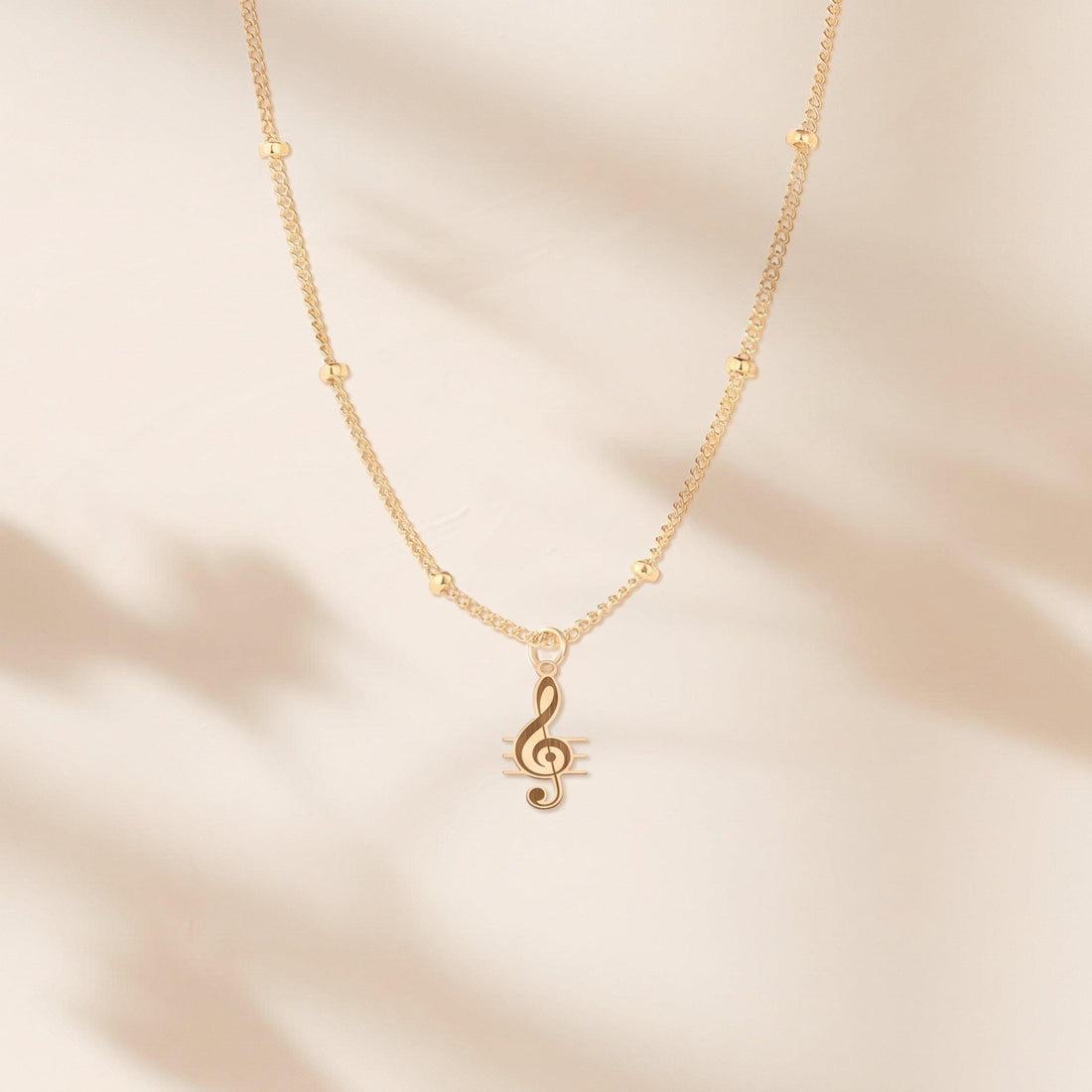 Treble Clef Beady Necklace