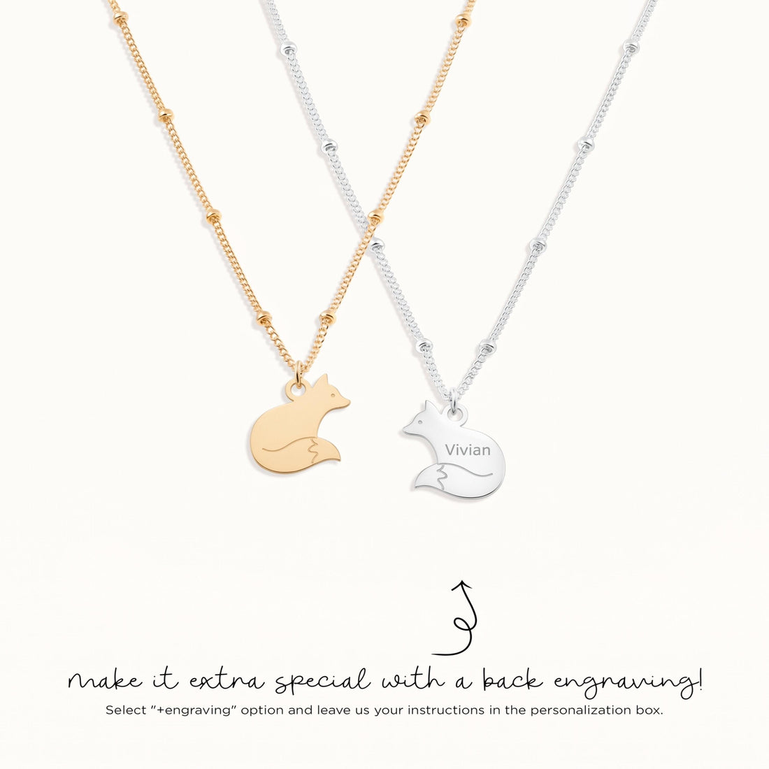 Sitting Fox Charm Necklace