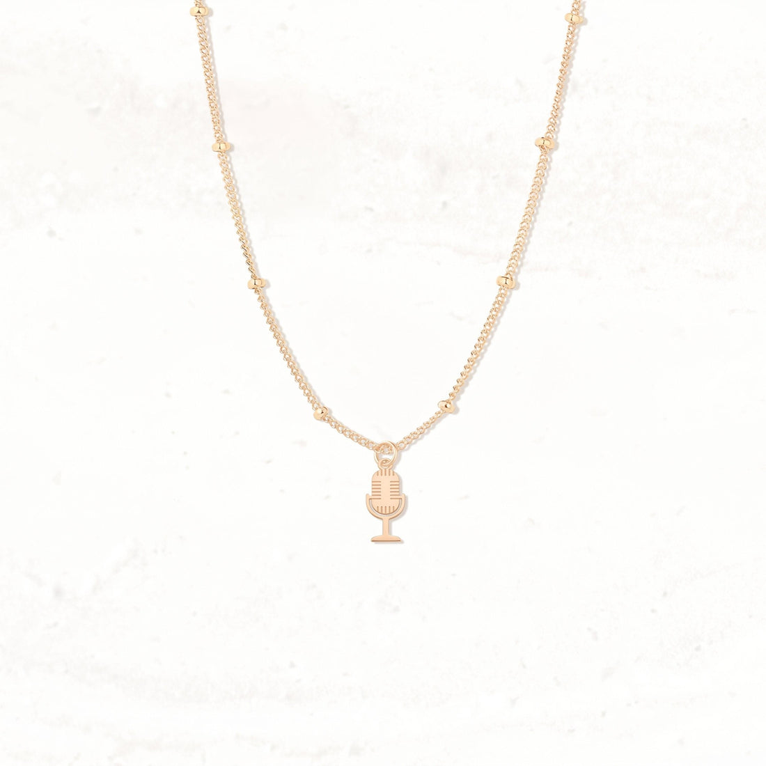 Microphone Charm Beady Necklace