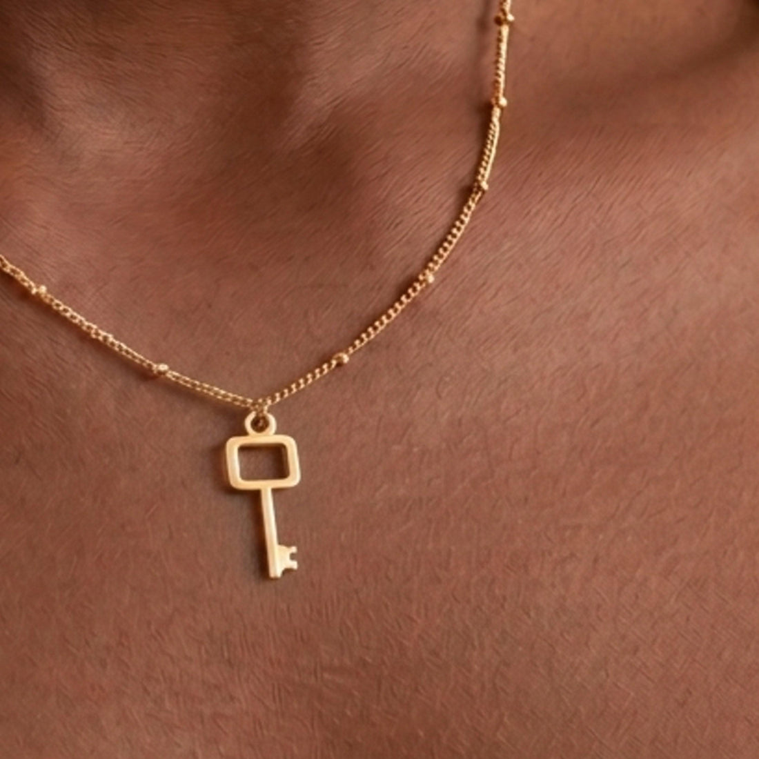 Skeleton Key Beady Necklace