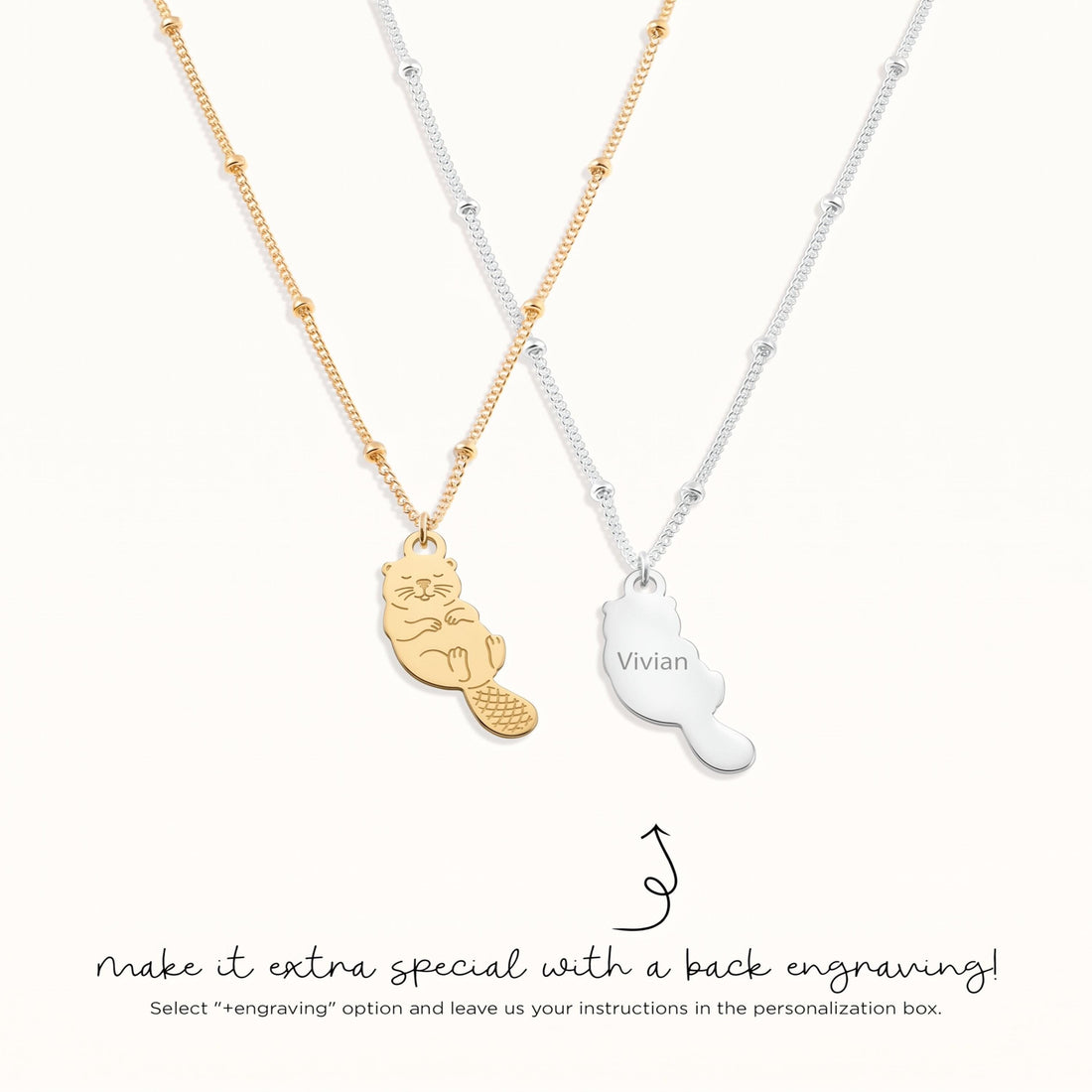 Happy Otter Beady Necklace
