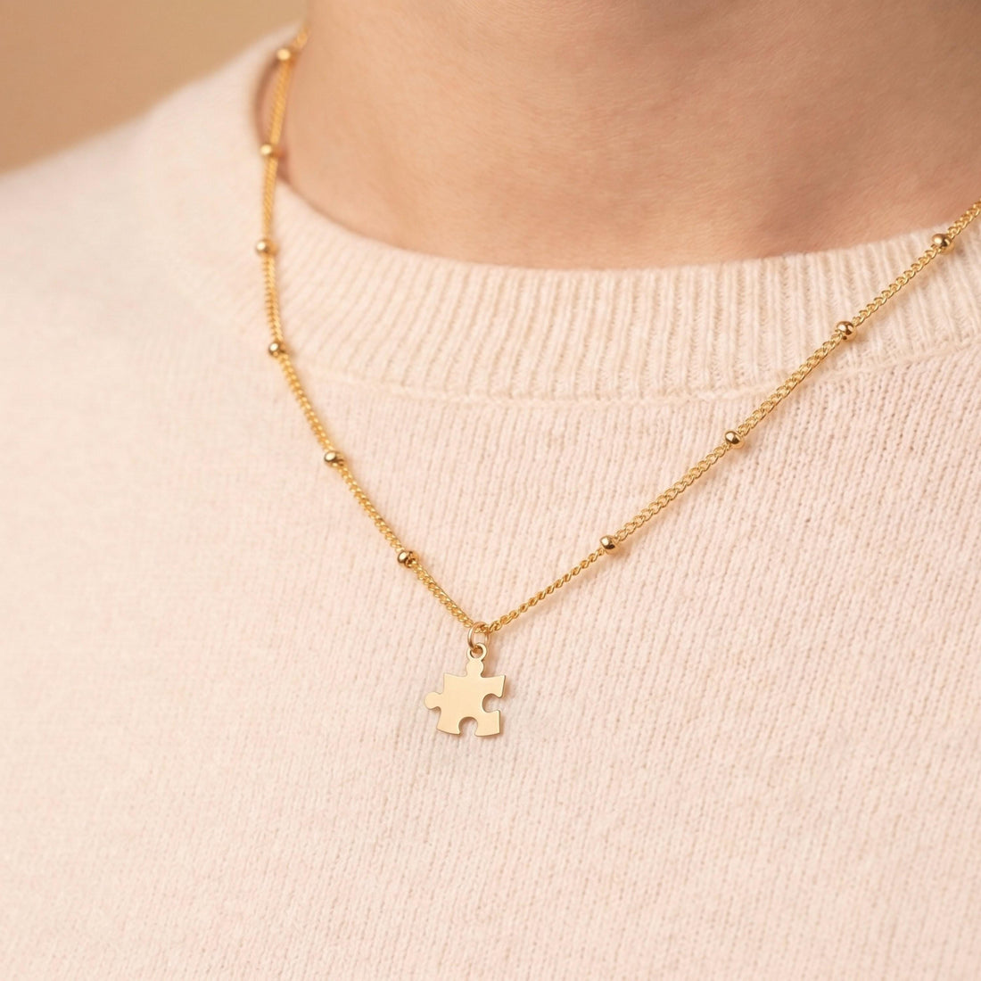 Puzzle Piece Charm Necklace