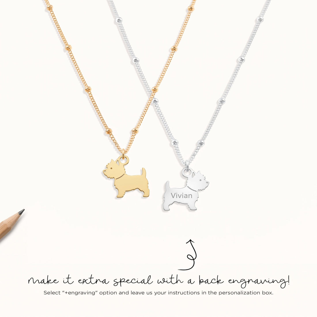 Standing Dog Charm Necklace