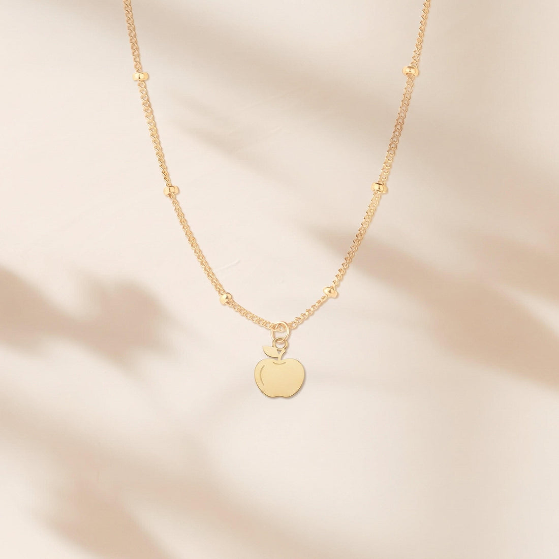Apple Charm Beady Necklace