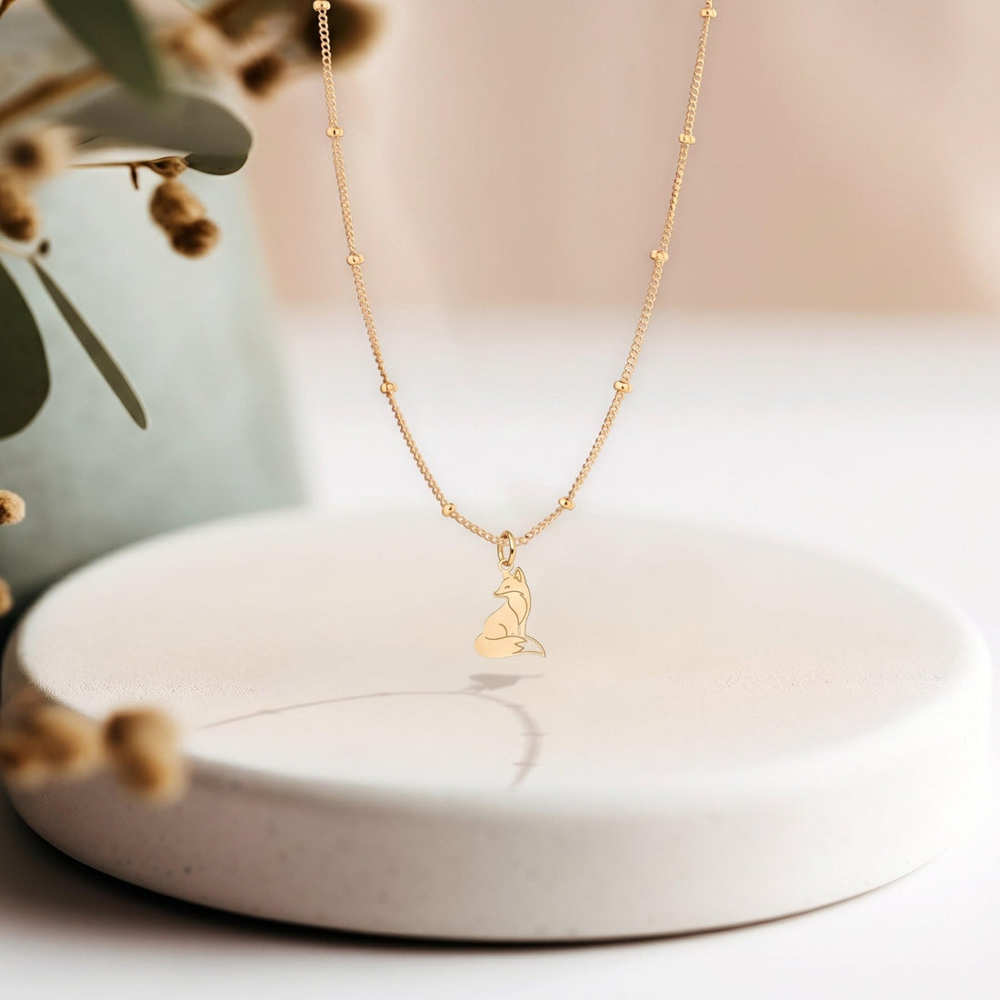Sitting Fox Charm Necklace