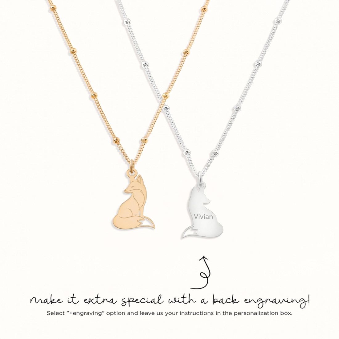 Sitting Fox Charm Necklace