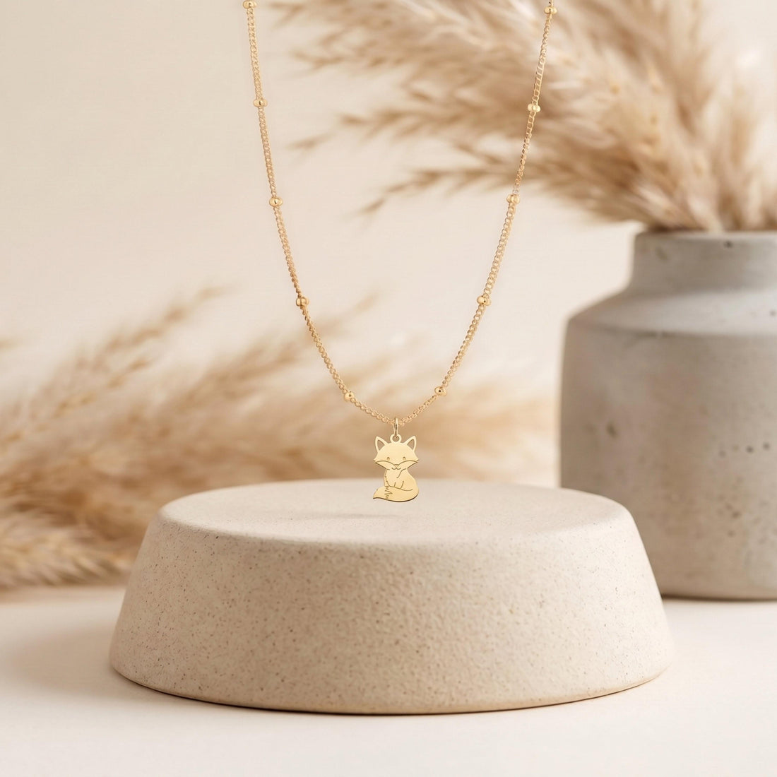 Sitting Fox Charm Necklace