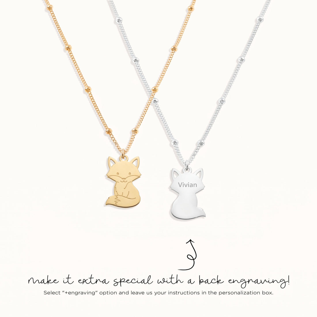 Sitting Fox Charm Necklace