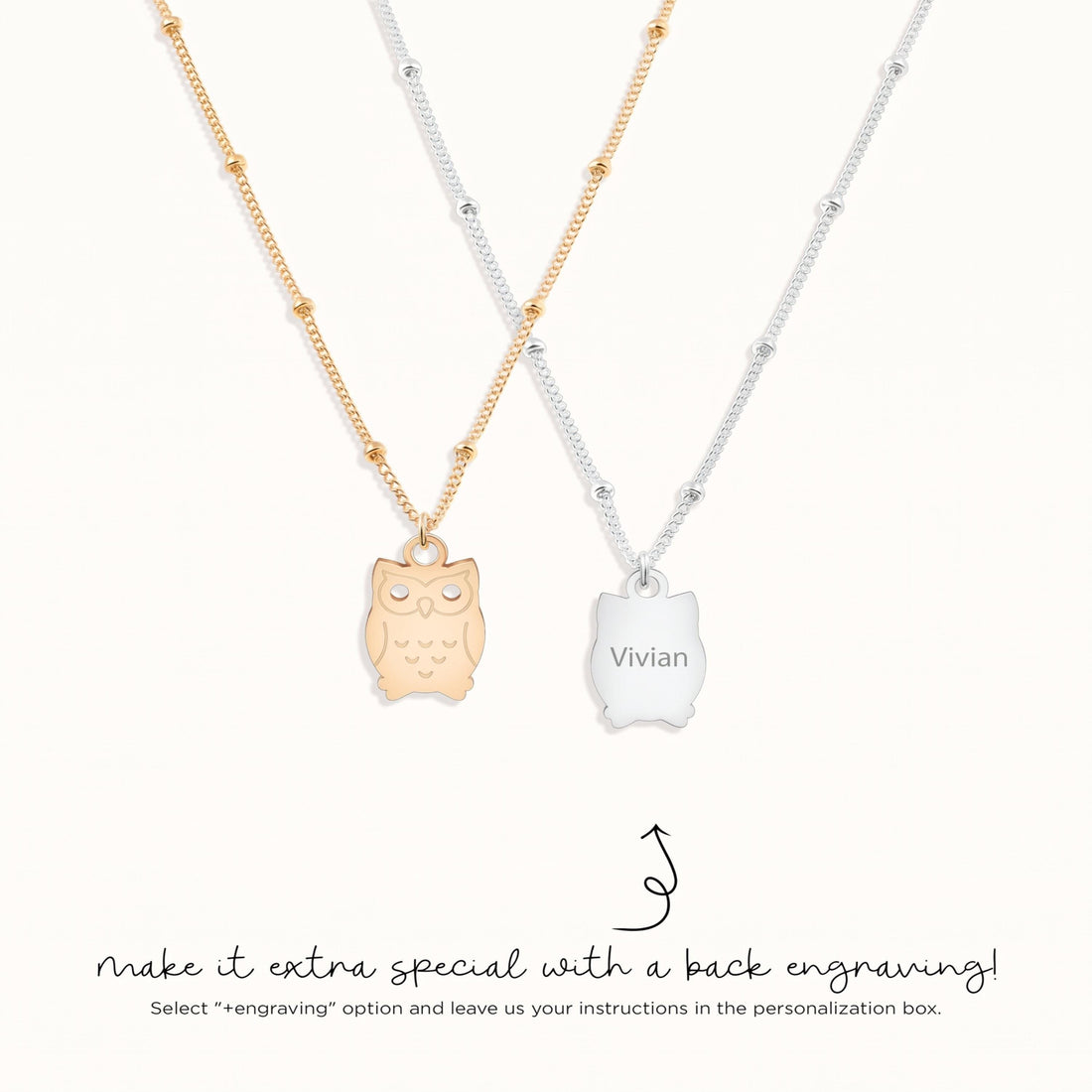 Owl Charm Beady Necklace