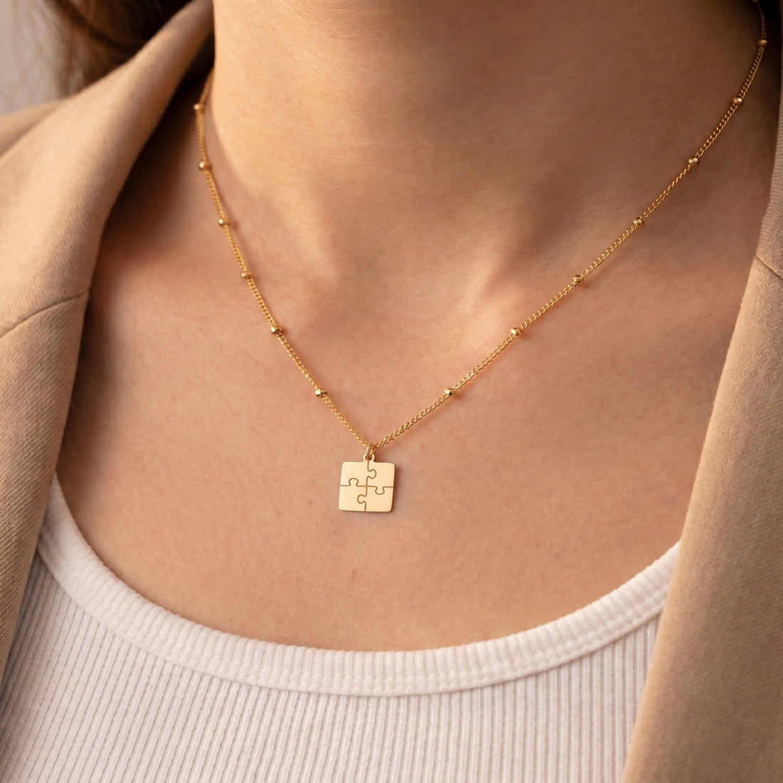 Puzzle Piece Charm Necklace