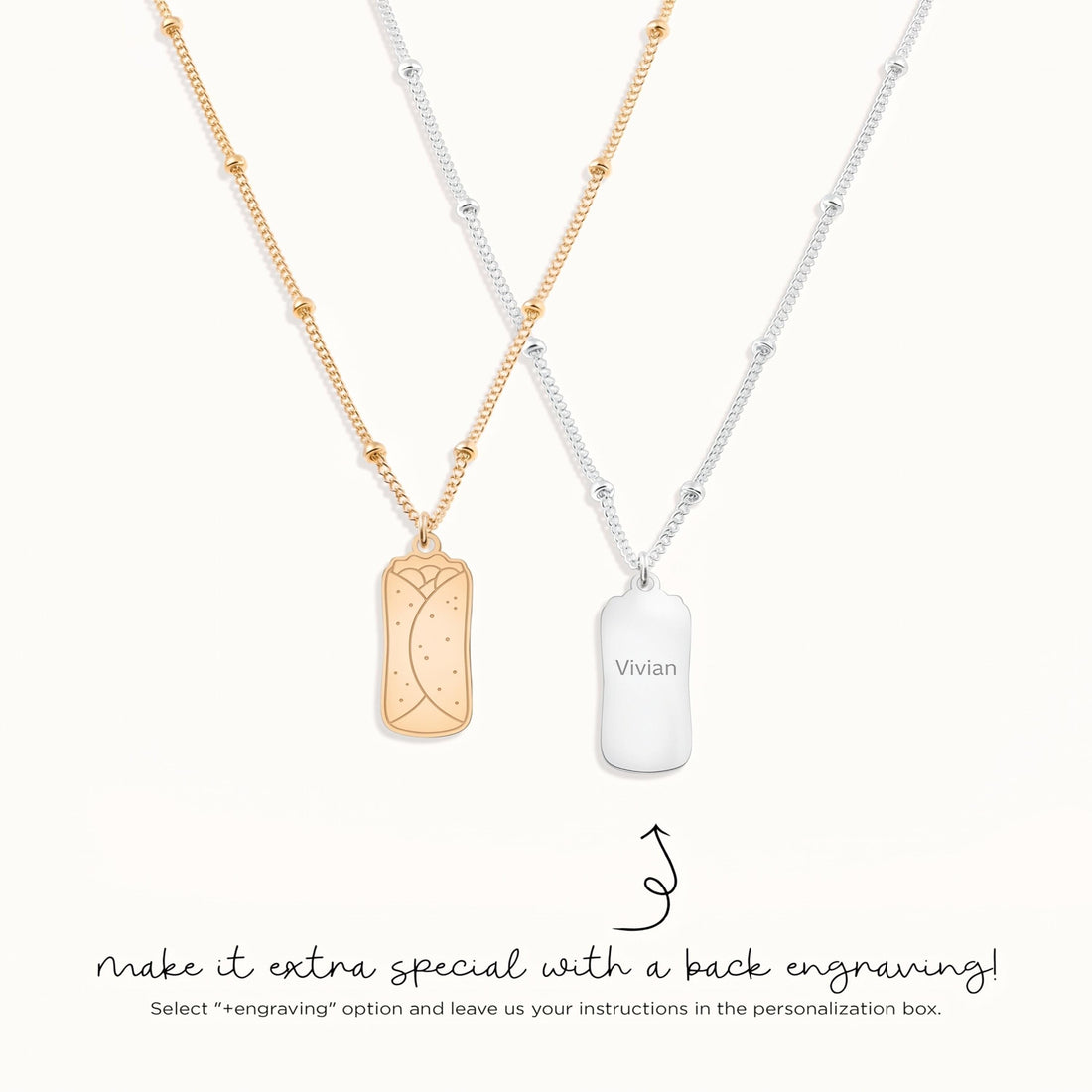 Wrapped Burrito Beady Necklace