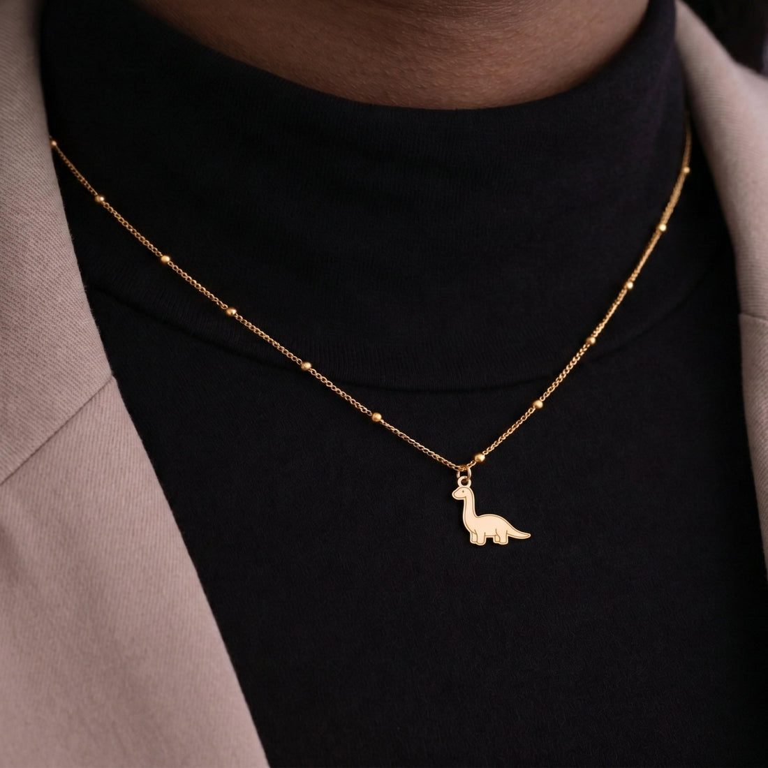 Brontosaurus Charm Beady Necklace