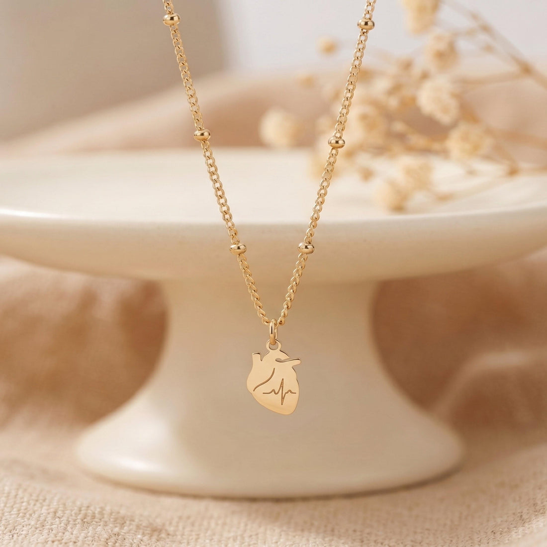 Anatomical Heart Charm Necklace