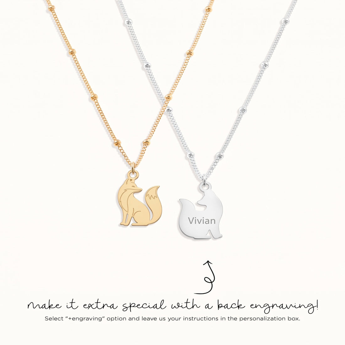 Sitting Fox Beady Necklace