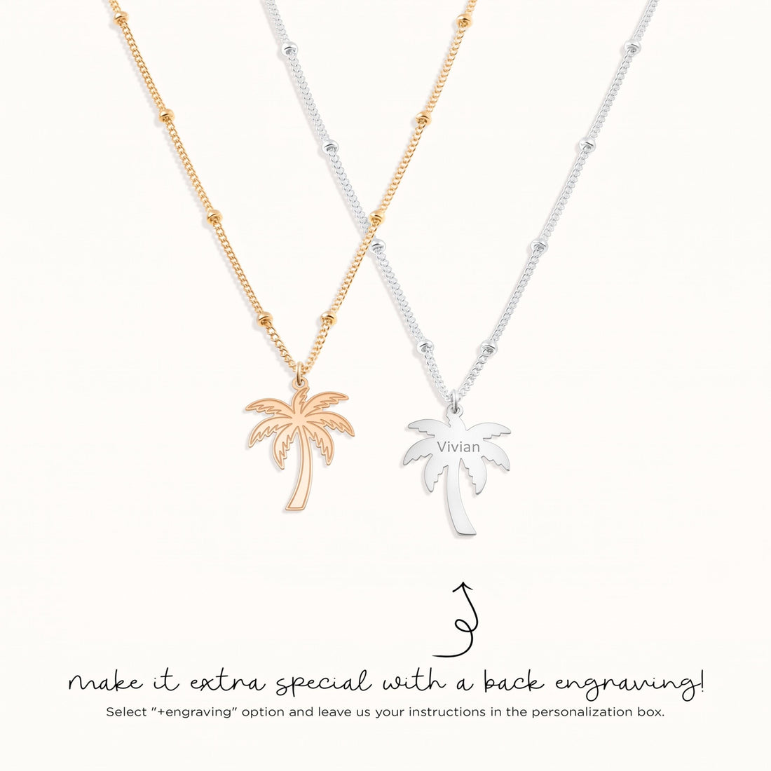 Palm Tree Beady Necklace