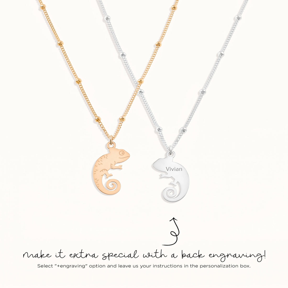 Chameleon Charm Beaded Necklace