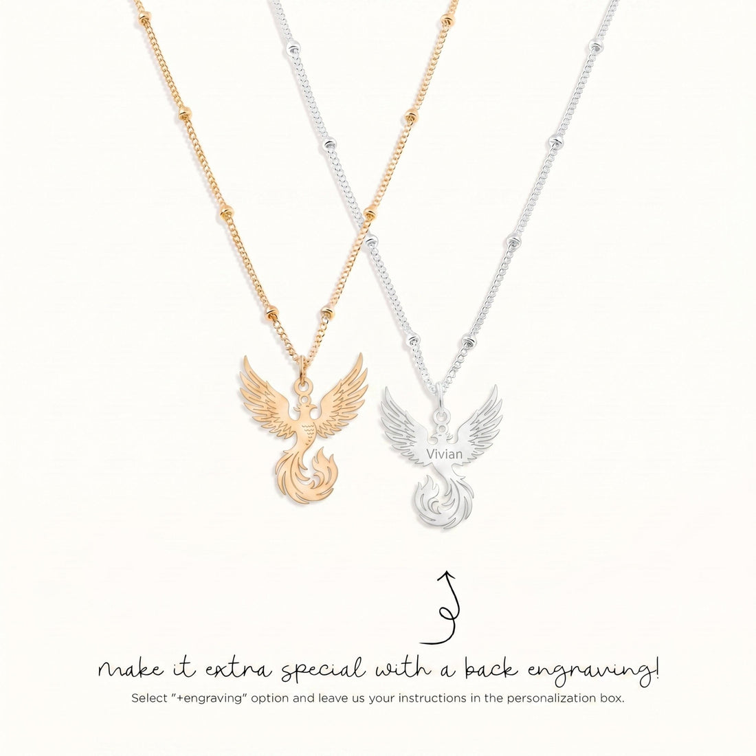Phoenix Charm Beady Necklace