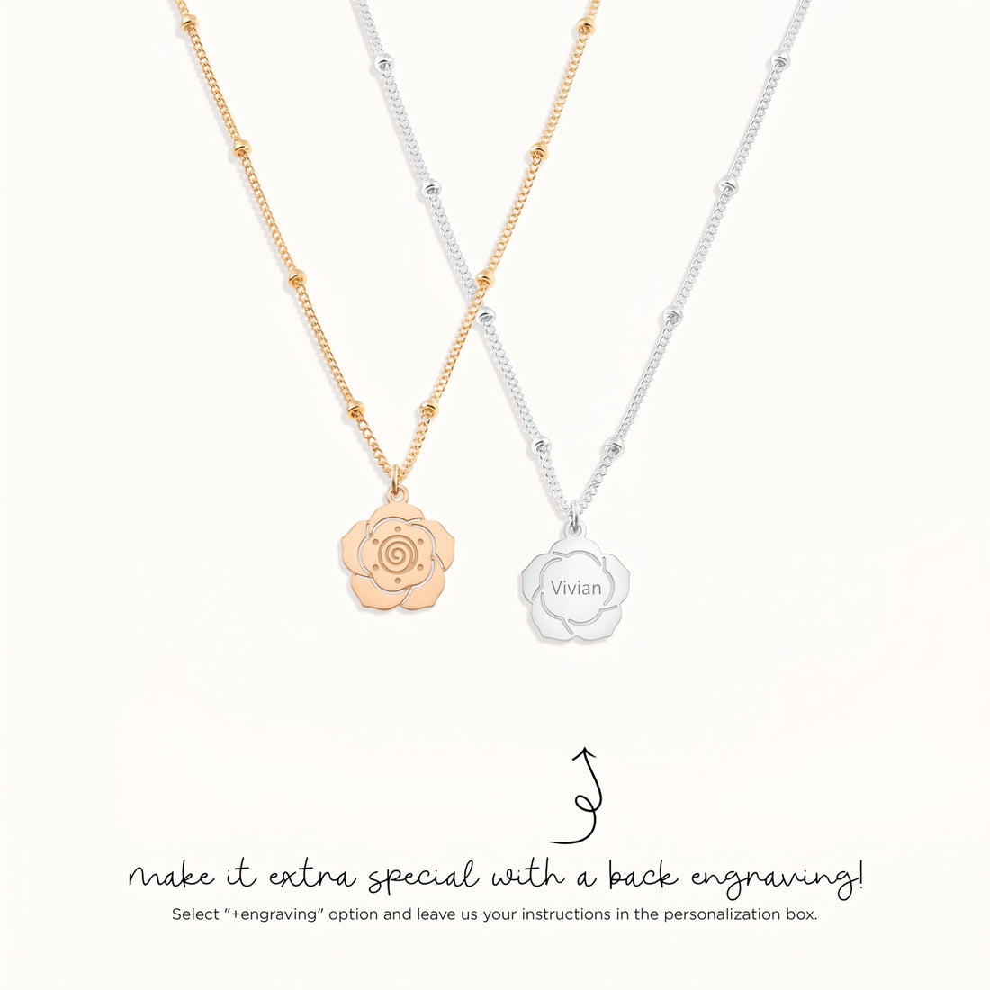 Rose Bloom Charm Necklace