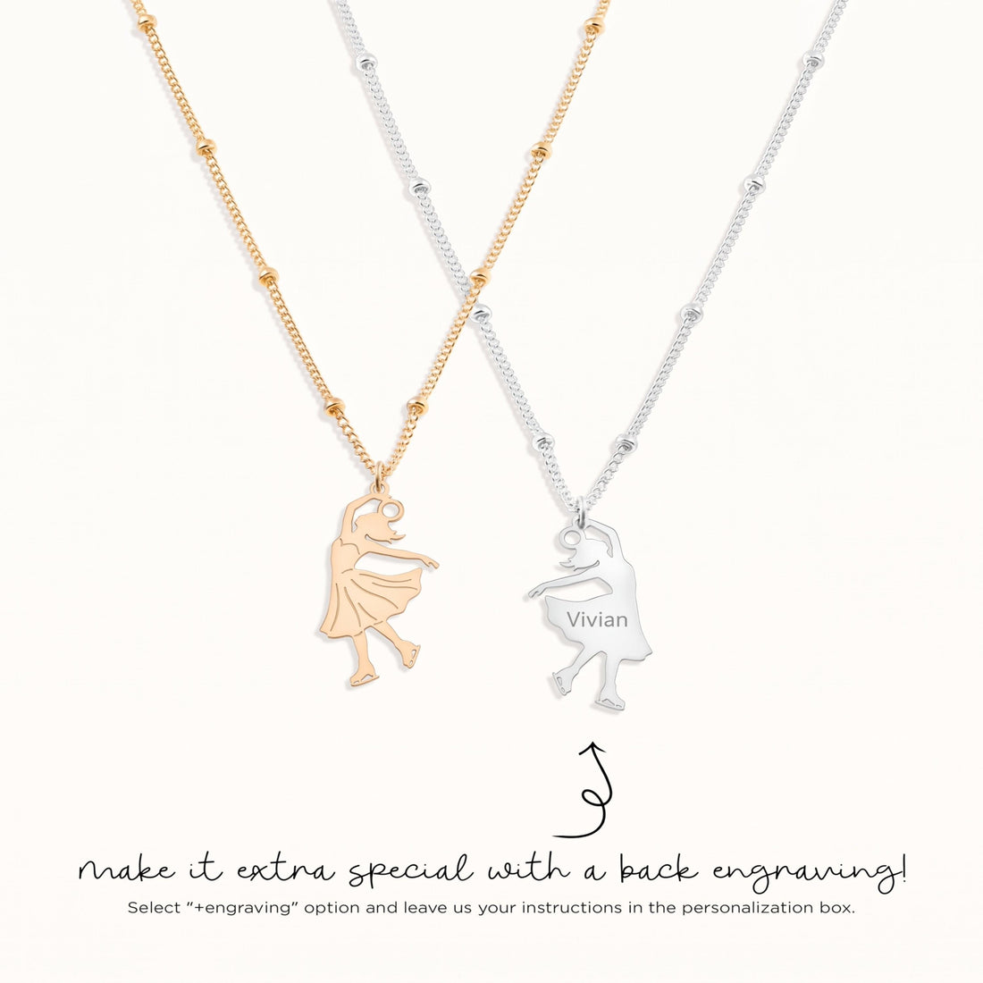 Ballet Dancer Charm Beady Necklace