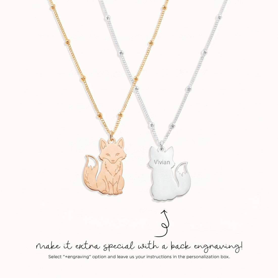 Sitting Fox Charm Necklace