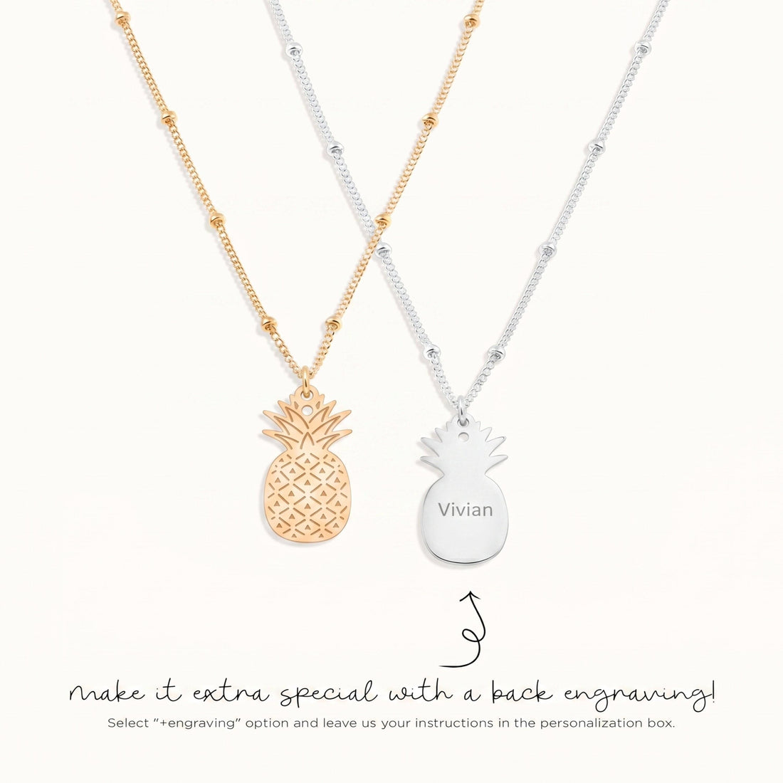 Pineapple Pendant Beady Necklace