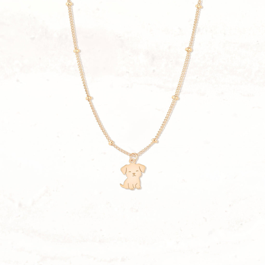 Puppy Silhouette Beady Necklace