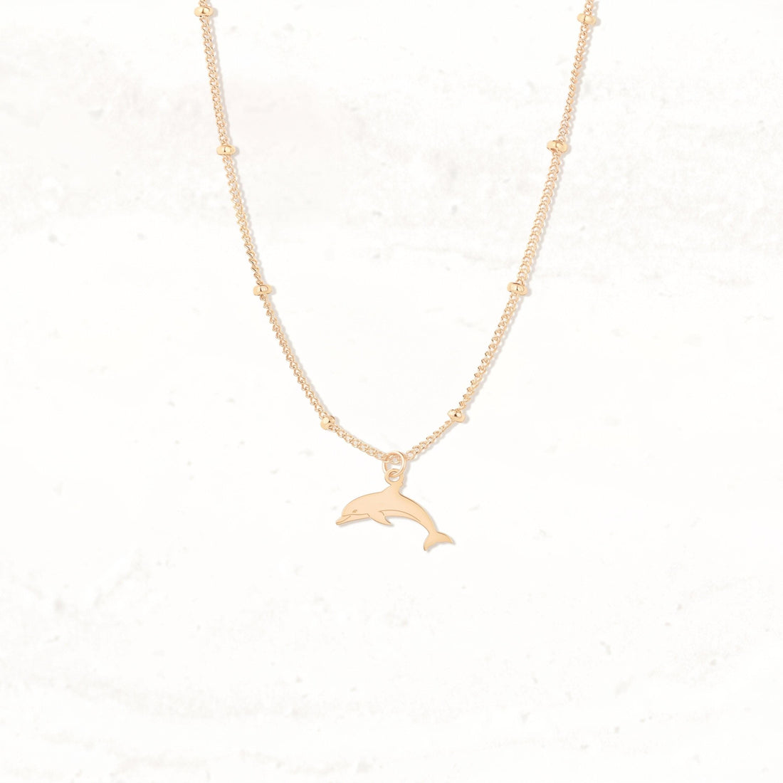 Dolphin Silhouette Beady Necklace