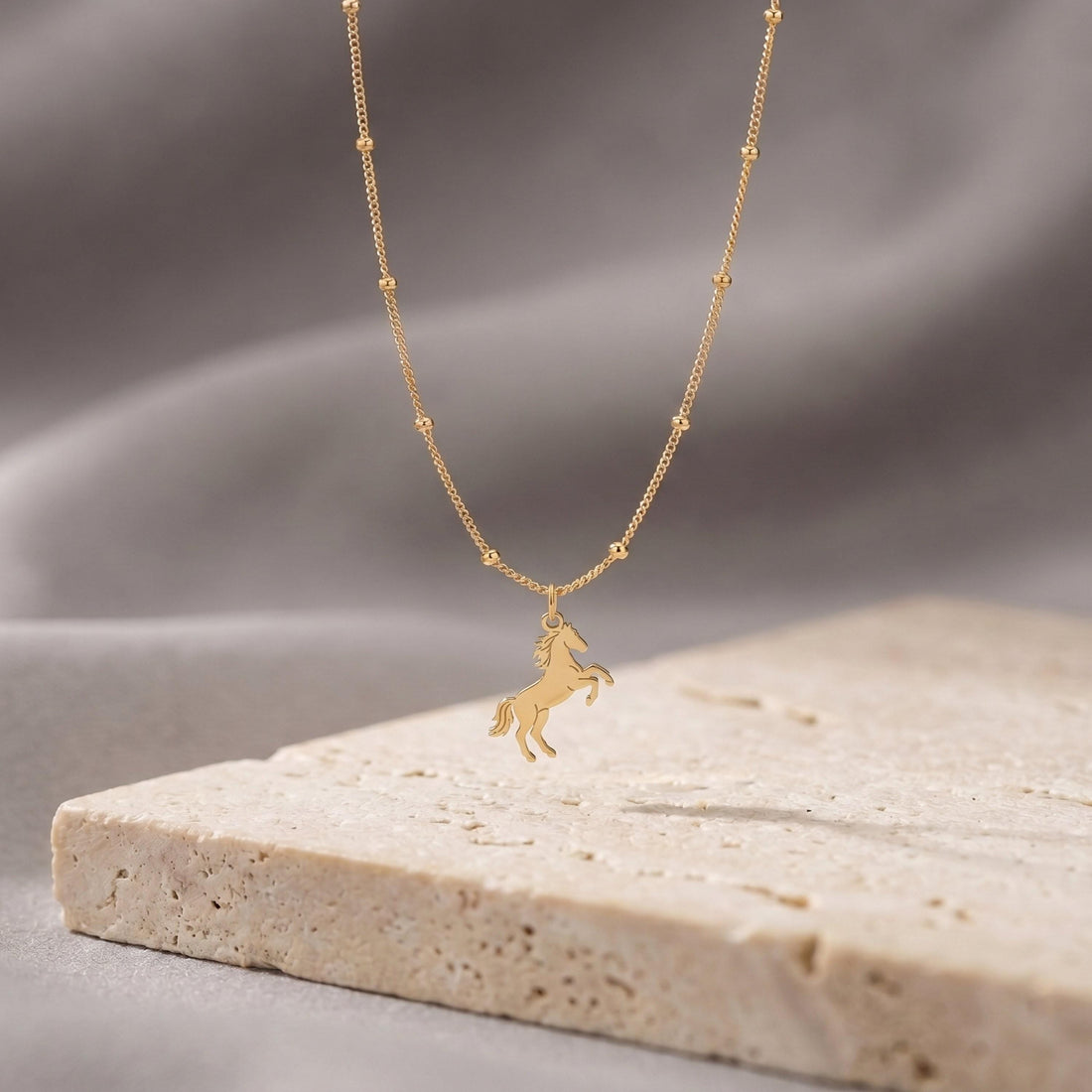 Rearing Horse Charm Necklace