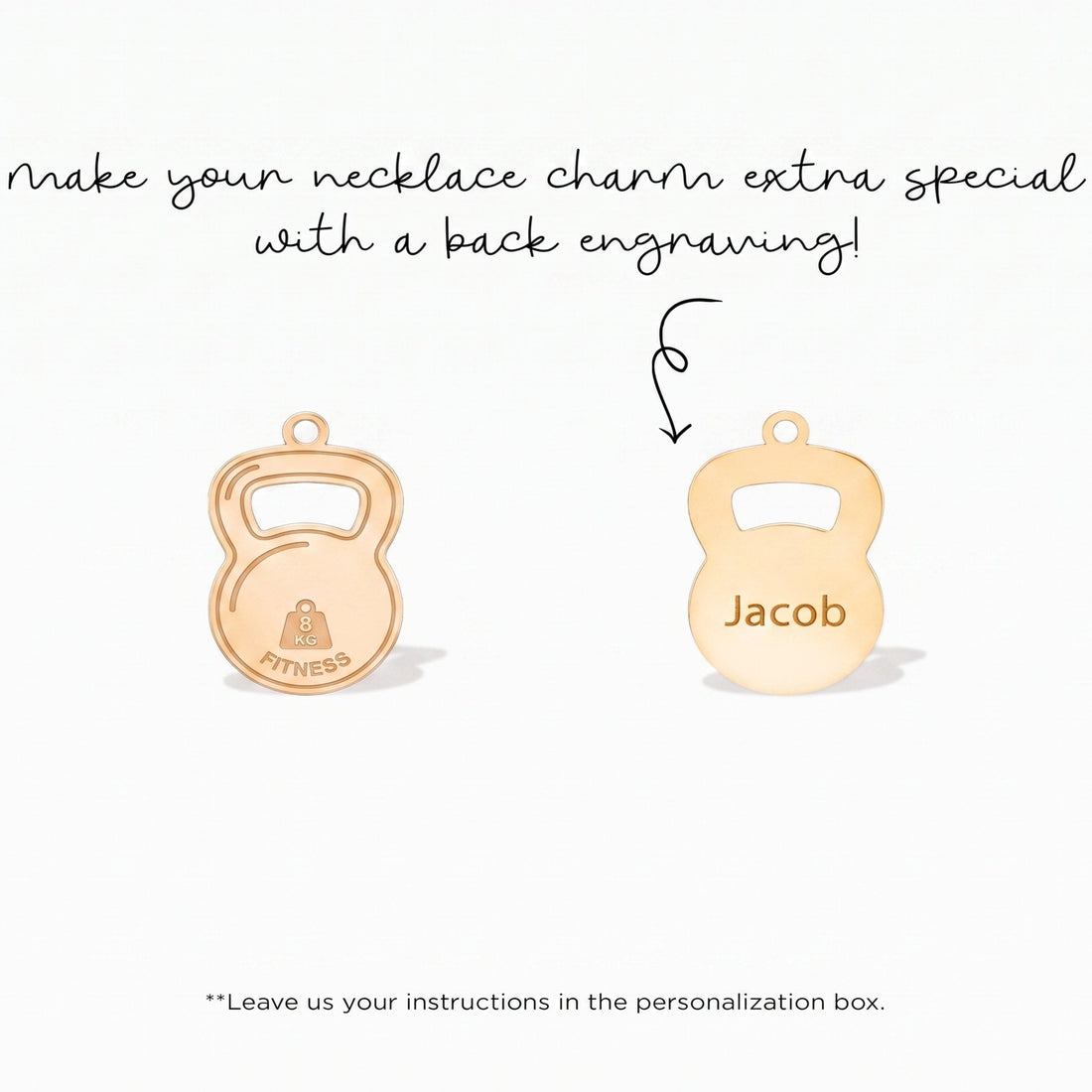 Kettlebell Dumbbell Necklace Charm